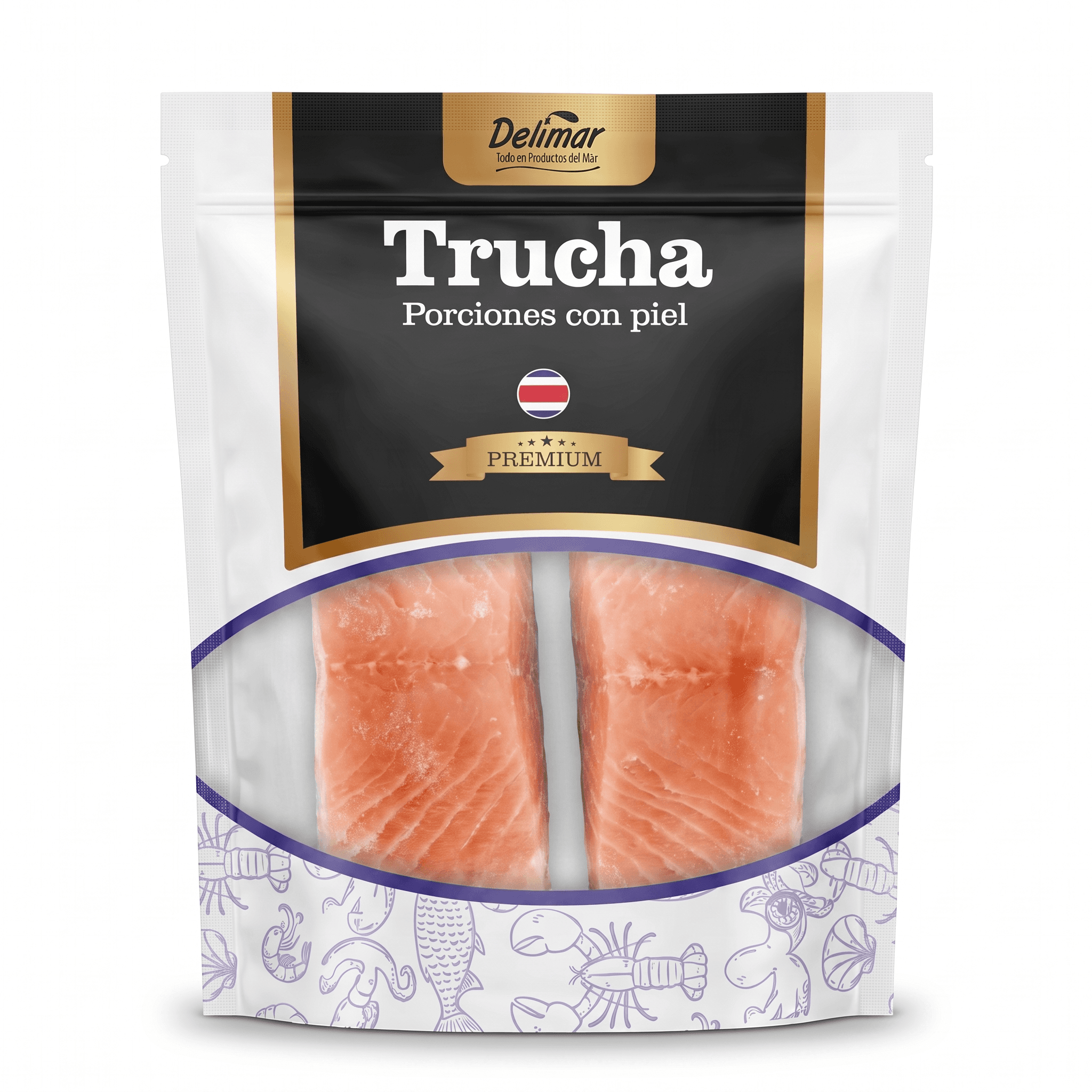 Trucha Porción — Cong. individual, con piel, sin espinas, Delimar