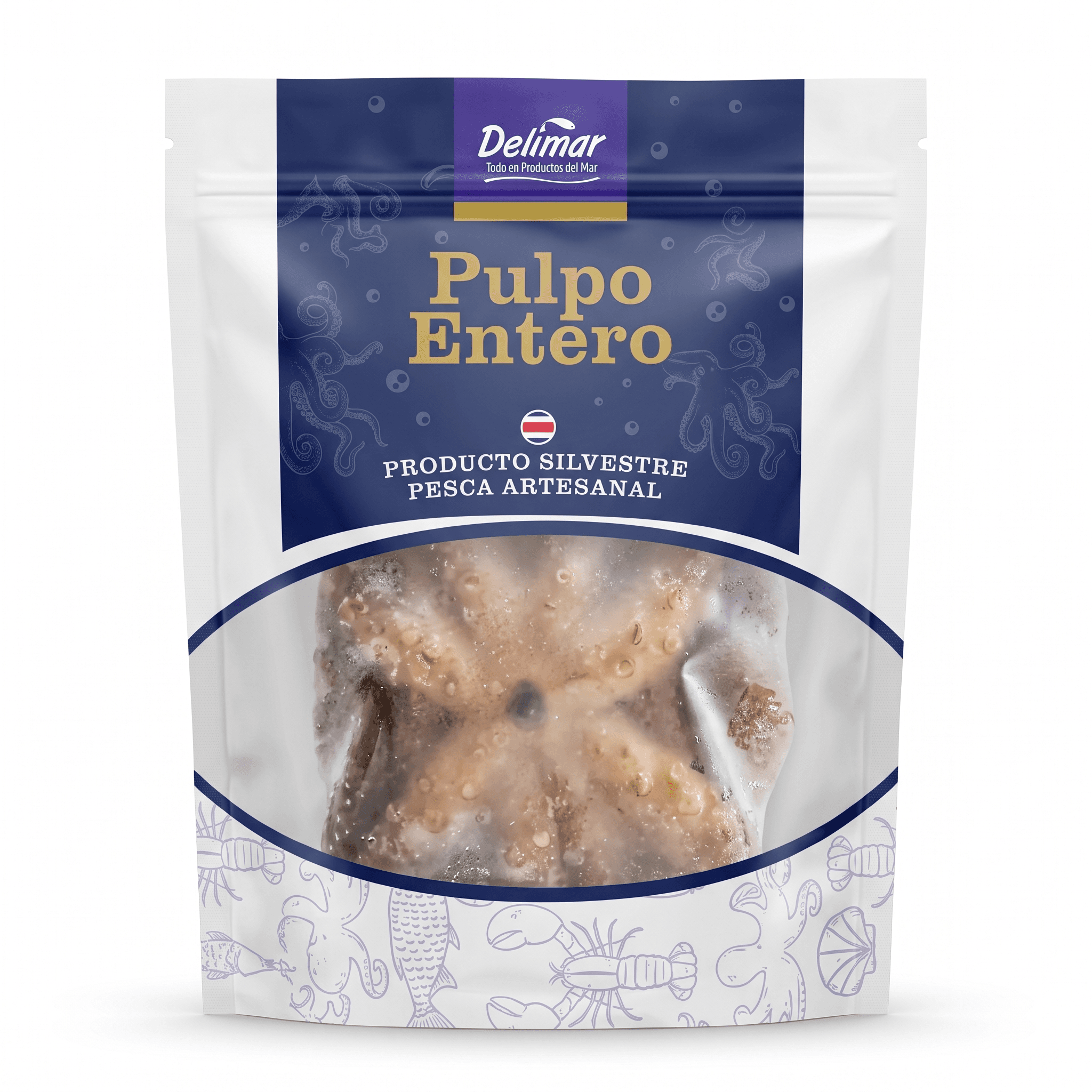 Pulpo Entero — Cong. individual, estilo flor, Delimar