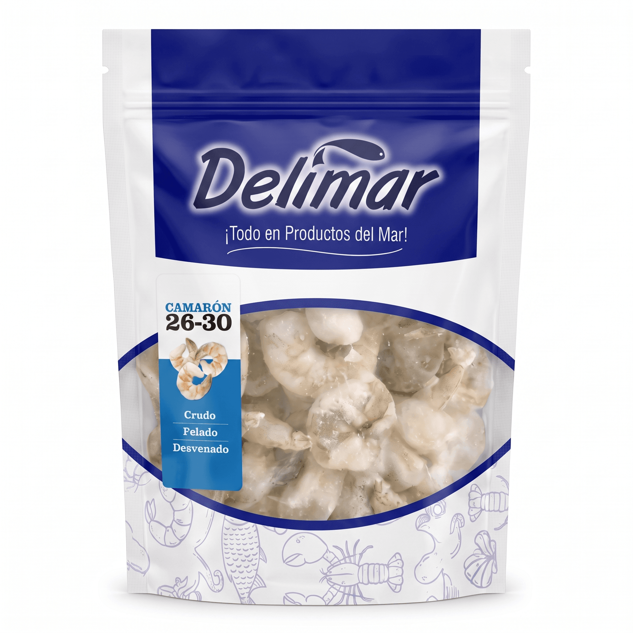Camarón Cultivo — Crudo | PD | Talla 26-30, Delimar