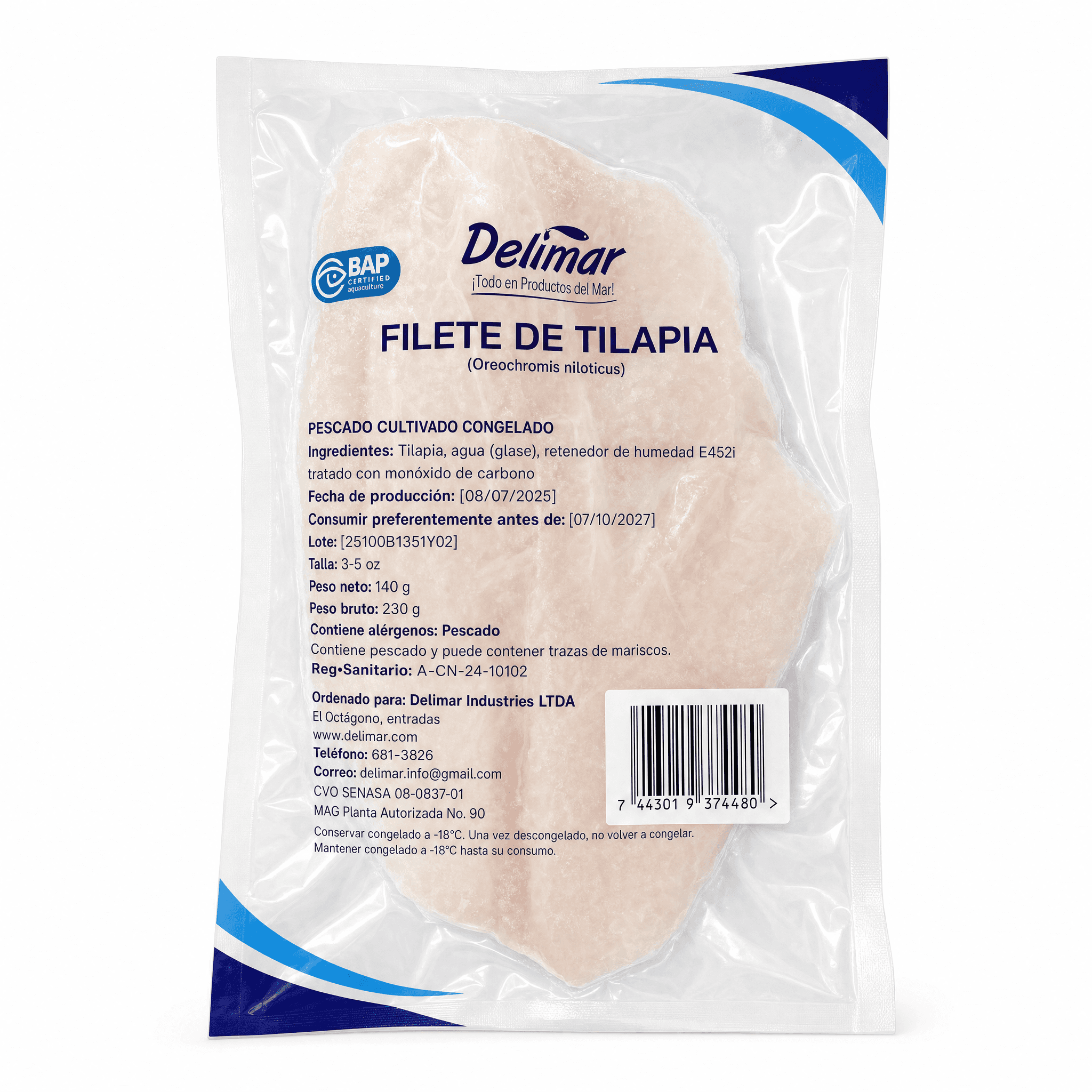 Tilapia Cultivo — Crudo | Filete Unitario, Delimar
